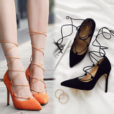Lace Up High Heel Pumps AS64 for women with small feet