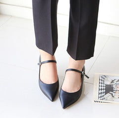 Petite Low Heel Mary Jane Pump Shoes SS162