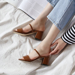 Petite Feet Slip On Block Heel Sandals SS381