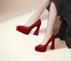 Petite Feet Patent Platform Chucky High Heel Pumps TS199