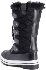 Waterproof Black Suede Tall Winter Snow Boots