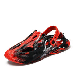 Red Men's Closed Toe Beach Slide Sandals