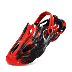 Red Men's Closed Toe Beach Slide Sandals