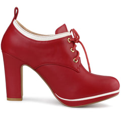 Red Retro Platform Booty Heels