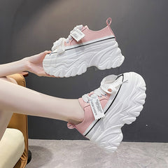 Chunky Platform Sneakers for Women High Heels Thick Bottom Vulcanize Shoes Woman Spring Autumn Increase Casual Shoes