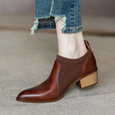 Autumn New Soft Work Shoes,Women Mid Heels,Stretch,Pointed Toe,Slip On,Brown,Khaki,British Style,35-40,Dropship