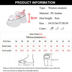 Chunky Platform Sneakers for Women High Heels Thick Bottom Vulcanize Shoes Woman Spring Autumn Increase Casual Shoes