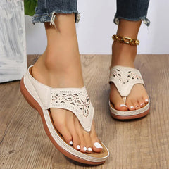 Clip Toe Wedge Sandals Women 2024 Summer Thick Platform Beach Sandals Woman Plus Size 44 Low Heels Gladiator Sandalias De Mujer