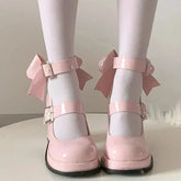 Dollhouse Ribbons Pink Heels Mary Janes Shoes Kawaii Academia Y2K Cottagecore Coquette Fairycore Dollette Princesscore