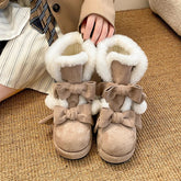 Winter Lolita Style Warm Plush Women Snow Boots Fashion Platform Thick Heel Short Booties Casual Comfort Cotton Shoes