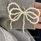 Korea Pearl Shoe Buckle Bow Pendant Pearl String Shoes Accessories Cute Beaded Bag Pendant Key Chain Sweet Shoe Decoration