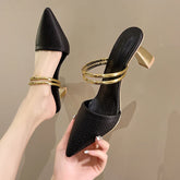 New Tacones Women Summer High Heels Slippers Heeled sandals Pu Heeled Sandals Stiletto Ladies Shoes Fashion Female Shoes Pumps