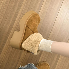 Winter Warm Plush Women Snow Boots Fashion Short Booties Comfort Thick Heel Cotton Shoes