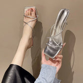 Women's Stiletto High Heels Slippers Shoes for Woman Luxury Designer Women Comfortable Gold Silver Sandals sandalias de tacón