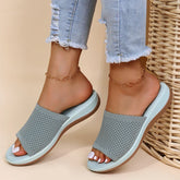 New Slippers Women Summer Shoes Elastic Force Women's Flat Sandals Casual Indoor Outdoor Slipper Sandals For Beach Zapatos Mujer