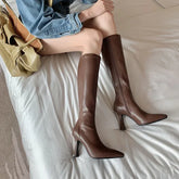 Fashion Thin Heel Women's Knee High Boots Winter Women's Boots Black Brown Sexy Women's Rider Boots Botas De Mujer