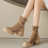 Autumn New Sweet Style Fashionable Thick Bottom Comfortable Small Man Thick Heel Not Tired Feet Thin Short Boots