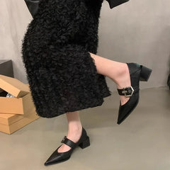 2024 Summer New Women's Sandals Flat Shoes Women's Pointed Single Shoe Sandals Women's Thick Sole Zapatos De Mujer White Heels