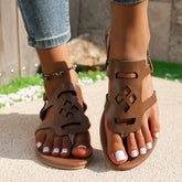 2024 Women's Summer New Style Simple Solid Color Flat Anti-slip Womens Shoes Outdoor Casual Comfortable Woman Sandals Large Size