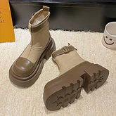 British Style Platform Women Ankle Boots Fashion Elegant Modern Short Booties Autumn Winter Thick Heel Laides Shoes