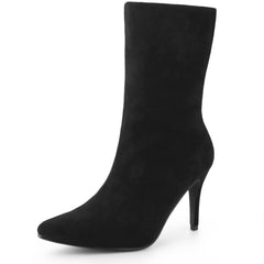 Pretty Suede Foldable Mid Calf Boots