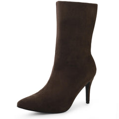 Pretty Suede Foldable Mid Calf Boots