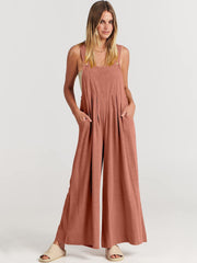 ROSA - SLEEVELESS JUMPSUIT WITH WIDE LEGS