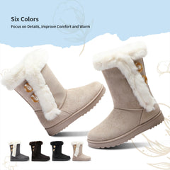 Sand Fashionable Winter Fur Lined Snow Boots