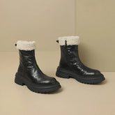 Vintage Platform Women Ankle Boots Fashion Warm Plush Short Booties Autumn Winter Comfort Thick Heels Ladies Shoes