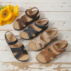 Fashion Women's Wedges Sandals Summer Cross Strap Med Heels Sandles Woman Non-Slip Platform Gladiator Shoes Plus Size 43 Sneaker