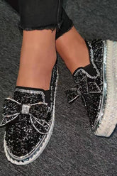 New Fashion Spring Outfit Sequined Bow Flats