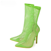 Nayeli Rhinestone Mesh Over The Knee Glove Boots