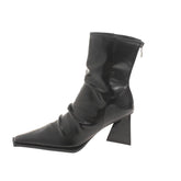 Autumn New Small Square Head Thick High Heel Short Boots Riding Boots High Heels Fashion Boots Shaped Triangle Heel