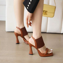 Petite Closed Platform High Heel Suede Pumps GS394