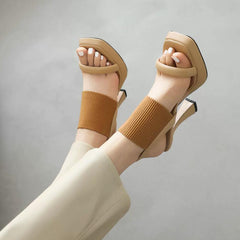 Petite Closed Platform High Heel Suede Pumps GS394