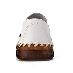 White Outdoor Men's Leather Closed Toe Sandals