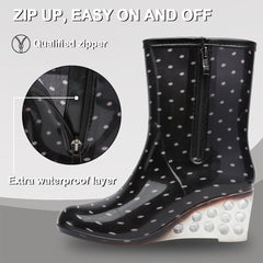 WhiteDot Designer Style Wedge Waterproof Ankle Booties