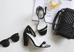 Chunky Heel One Strap Ankle Buckle Small Sandals Heidi