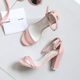 Chunky Heel One Strap Ankle Buckle Small Sandals Heidi