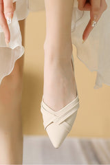 Buckle fashionable pointed toe soft sole pumps