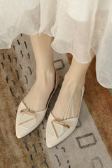 Buckle fashionable pointed toe soft sole pumps