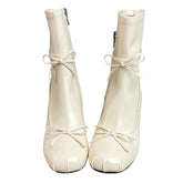 Balletcore Square-Toe Ankle Boots