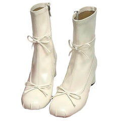 Balletcore Square-Toe Ankle Boots