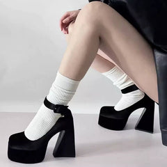 Not Your Babydoll Chunky Platform Heels