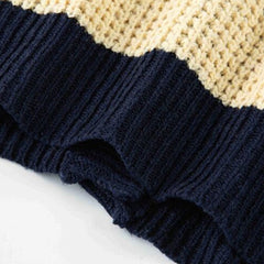 Bright Color Panel V Neck Button Up Long Sleeve Men Waffle Knit Cardigan