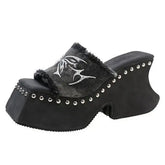 Fairy Grunge Platform Slide Sandals