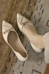 Buckle fashionable pointed toe soft sole pumps
