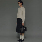 Comfy Wool Blend Fisherman Cable Knit Crew Neck Raglan Sleeve Pullover Sweater