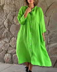 Noemi - Loose dress with cotton and linen shirt