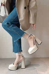 waterproof chunky high heels